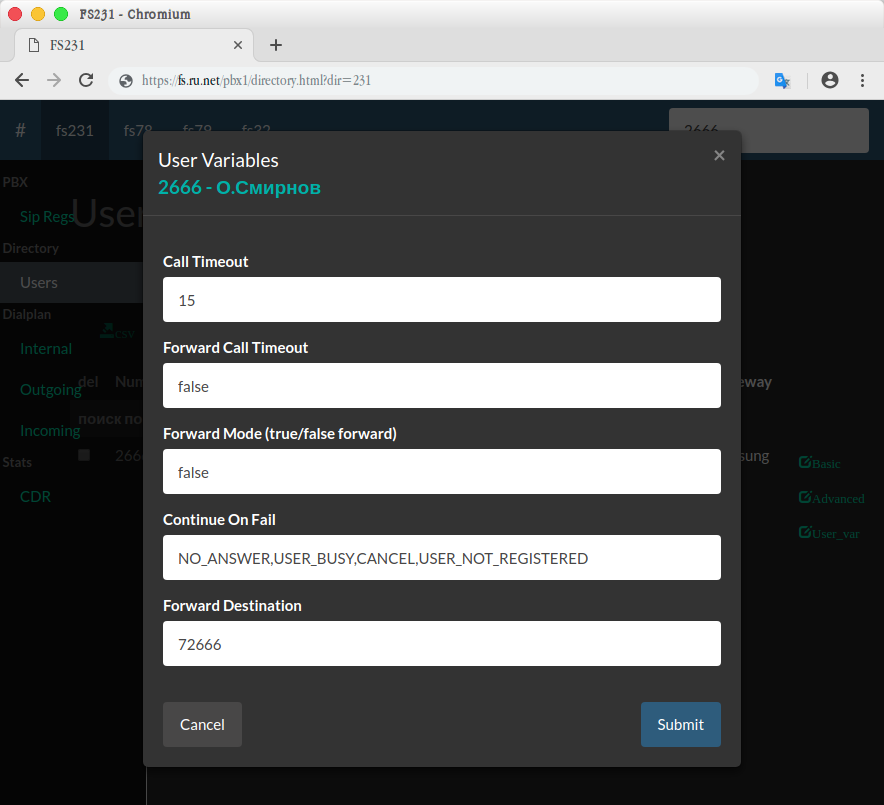 fs edit directory user variables 
